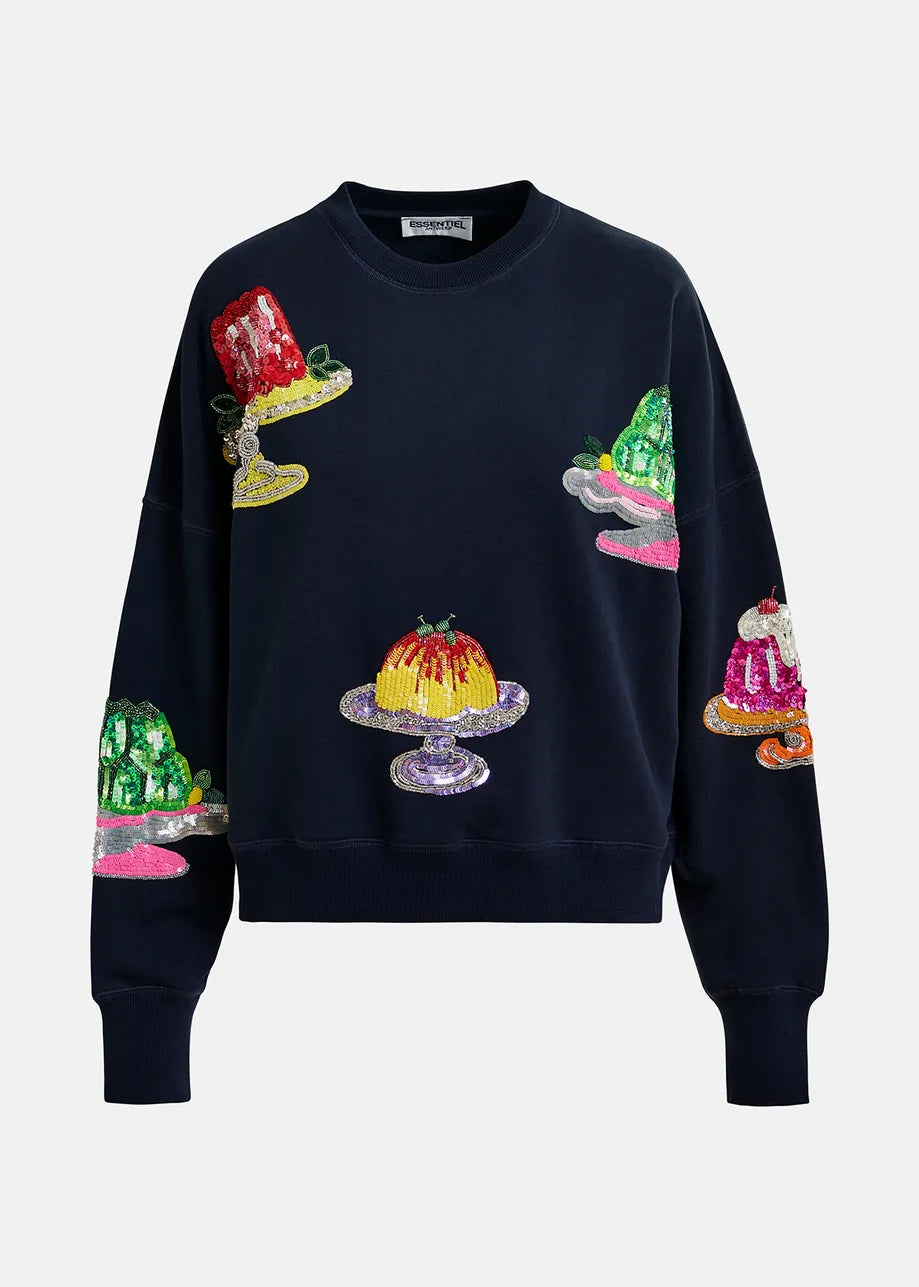 Hake cake embroidered sweatshirt - night shade Sweater