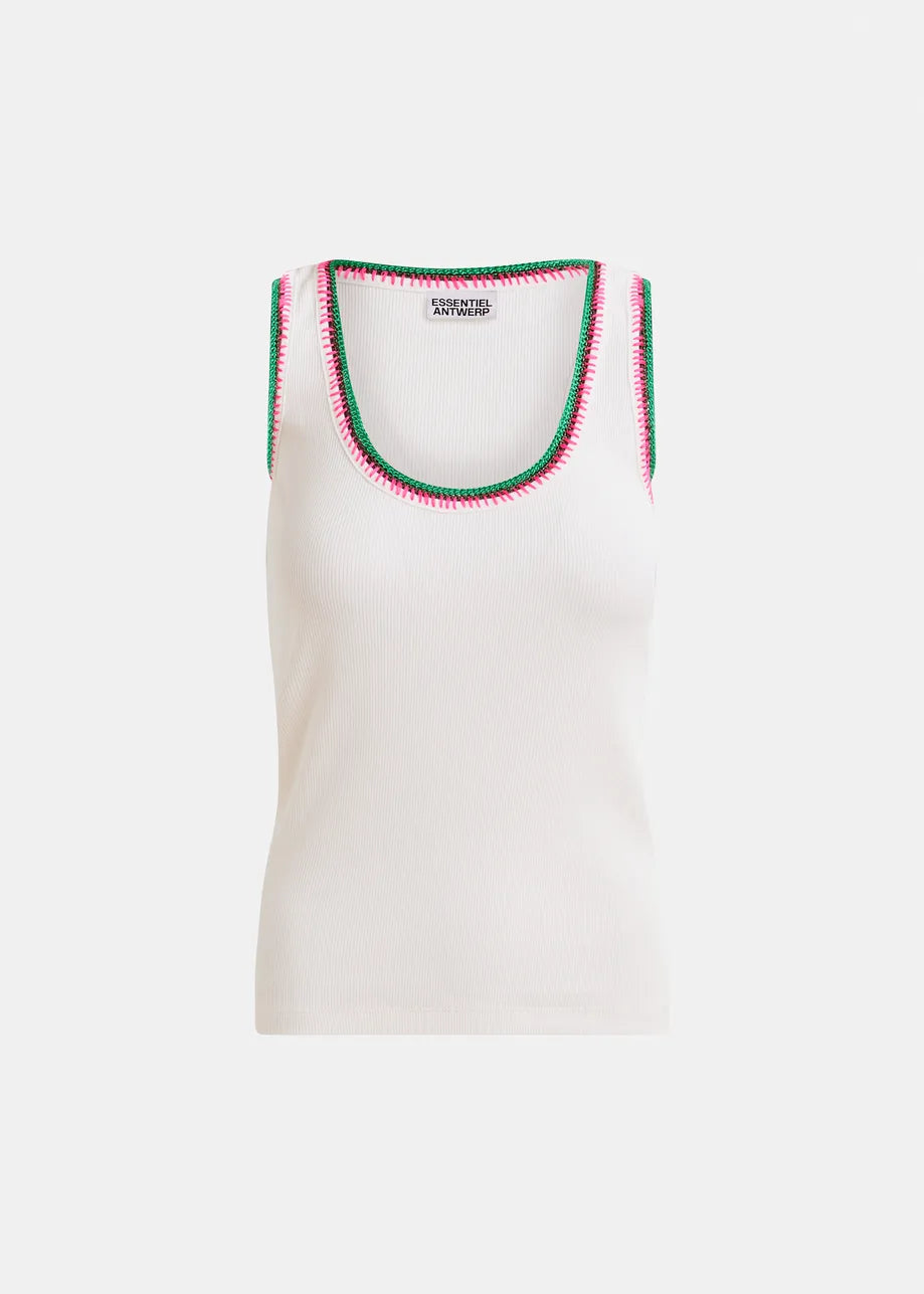 Harcel organic cotton tank top with embroidery - light