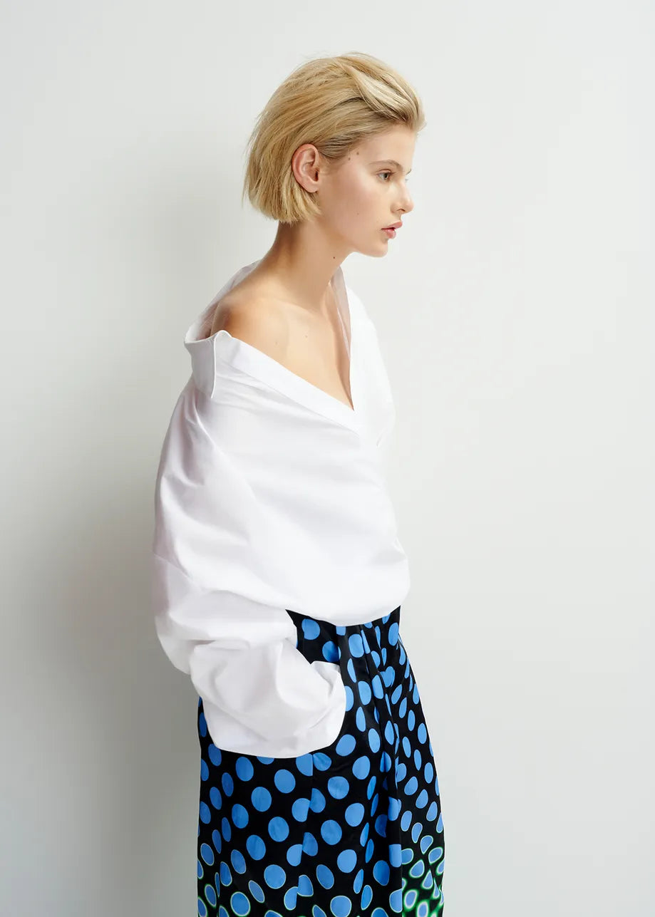 Hare2 cotton wrap-effect blouse - white Blouse Essentiel