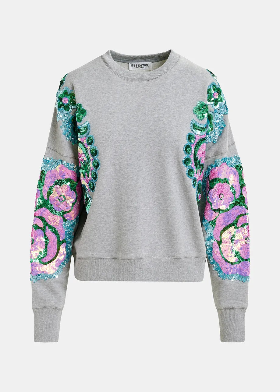 Hecrazy organic cotton sweatshirt with sequin sleeves