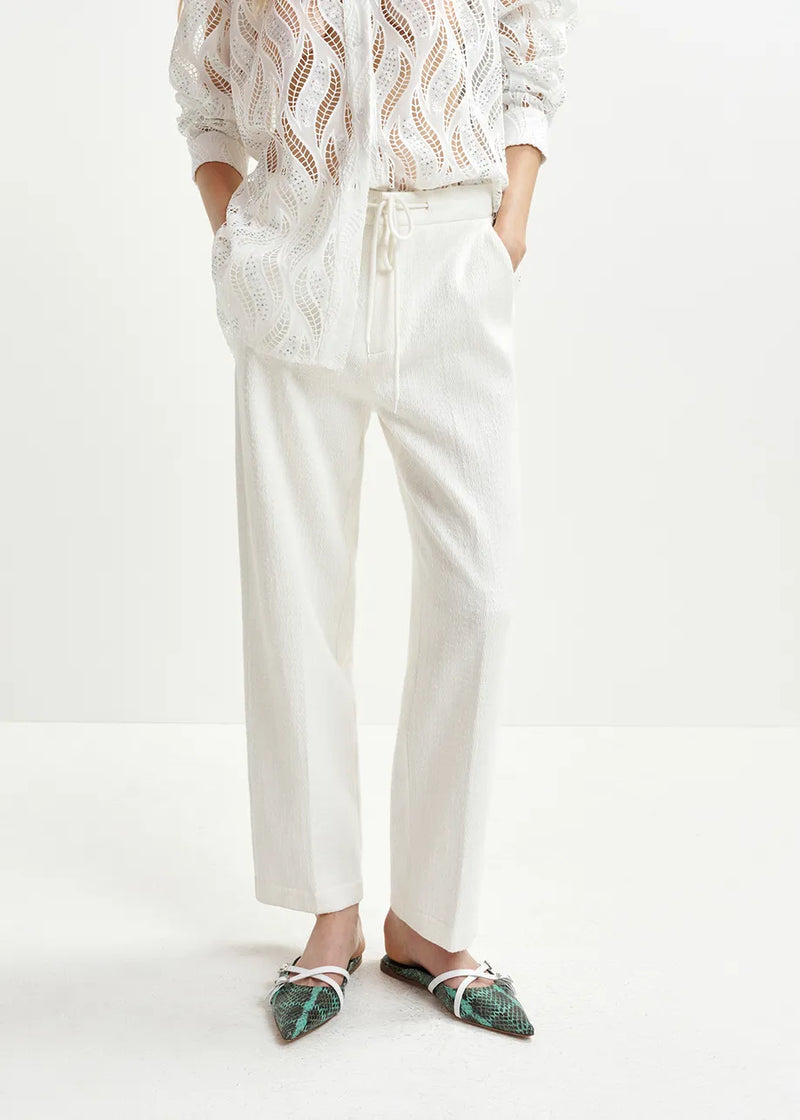 Heftig organic cotton blend pants - white Trousers