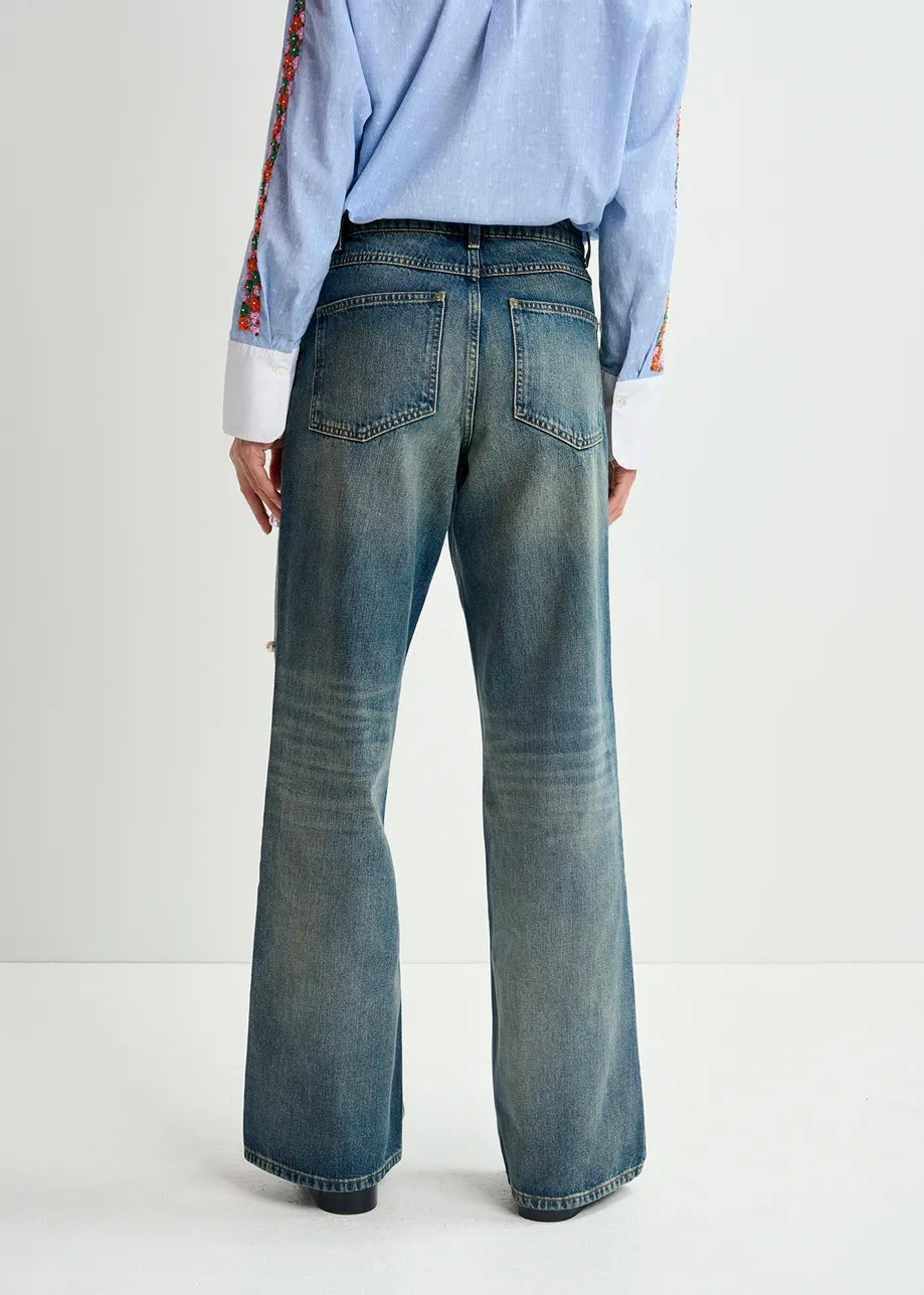 Held pearl embroidered jeans - bel air Jeans Essentiel