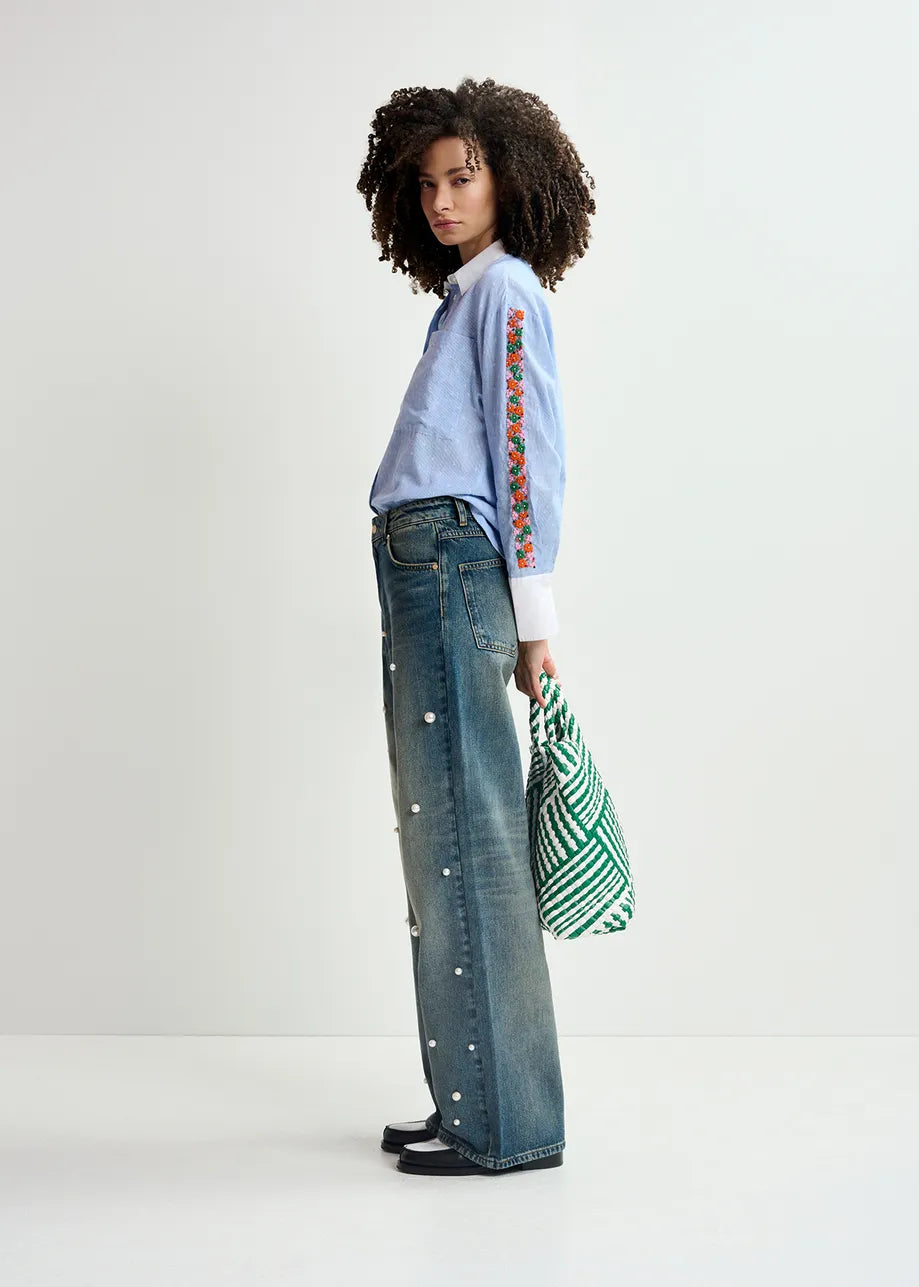 Held pearl embroidered jeans - bel air Jeans Essentiel