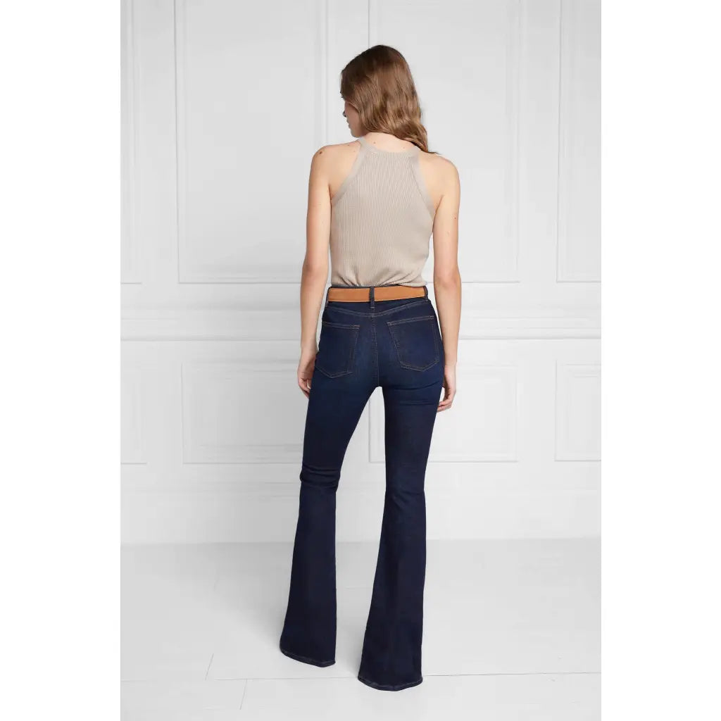 High Rise Flared Jean - Deep Indigo Denim HOLLAND COOPER