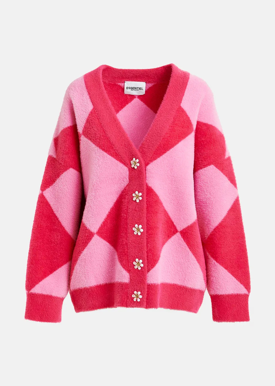 How knitted oversized cardigan- tarte framboise Cardigans