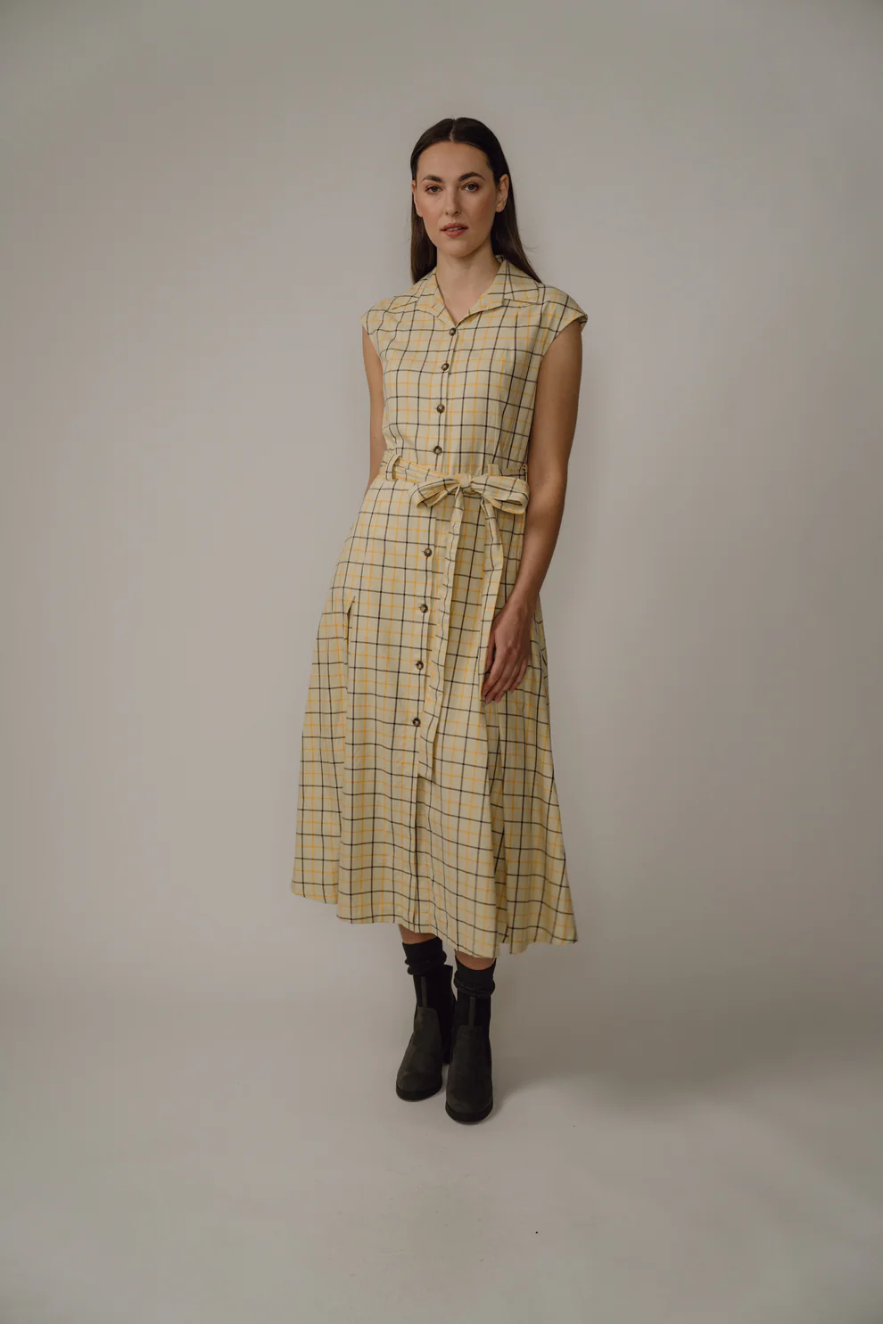 Isabella dress - yellow check Dresses BEIRA