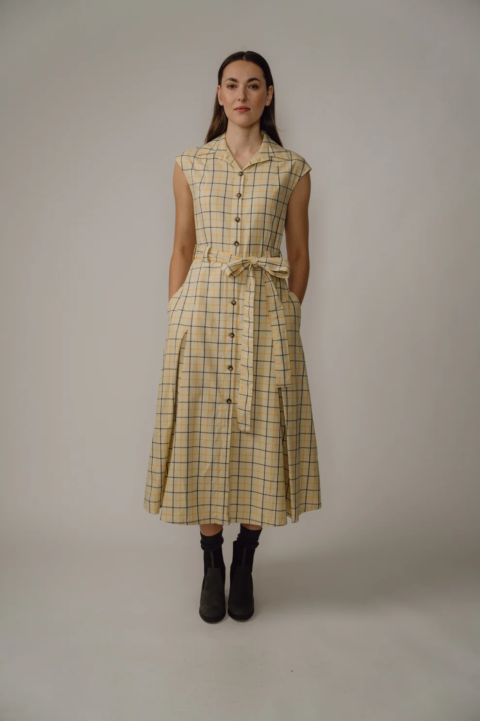 Isabella dress - yellow check Dresses BEIRA