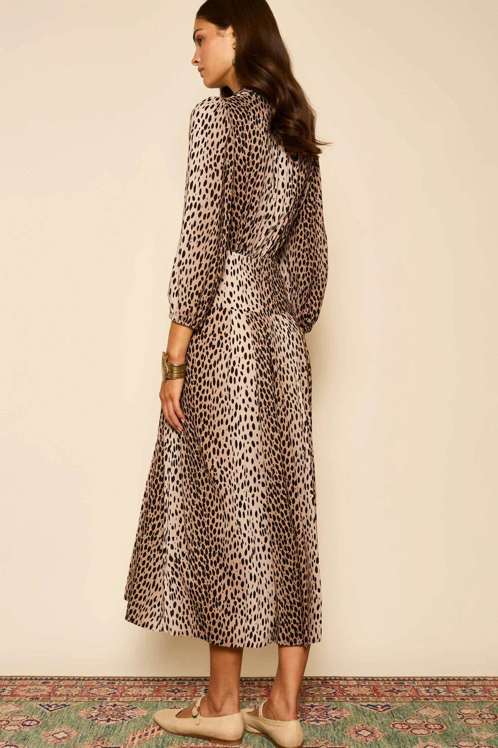 Izzy dress - antelope spot black Dresses Rixo