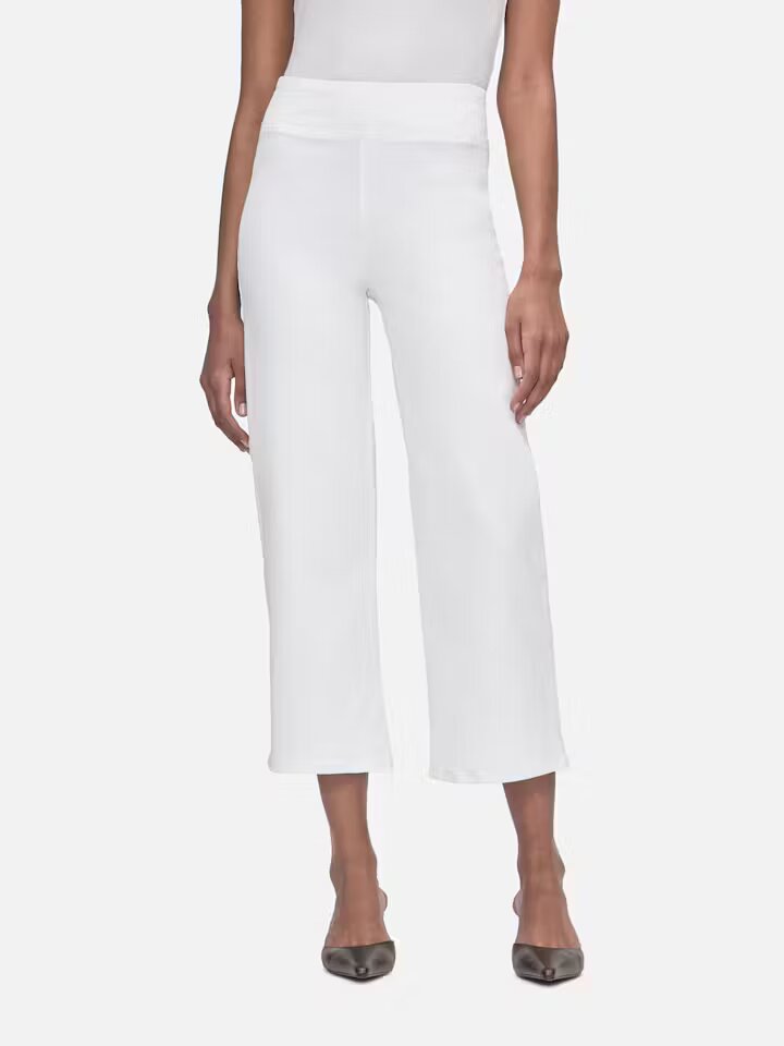 Jetset wide leg crop - white Trousers Frame