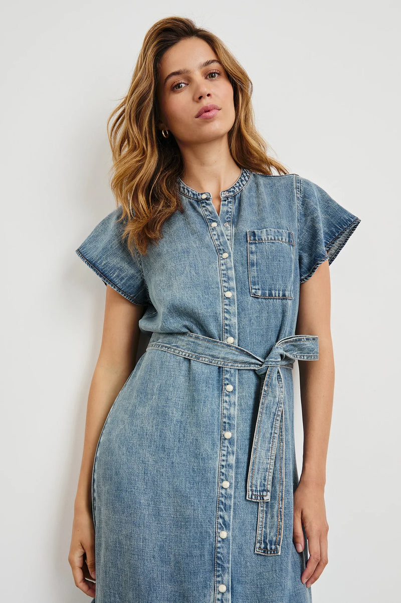 Kahlo dress - mid blue denim Dresses Rails