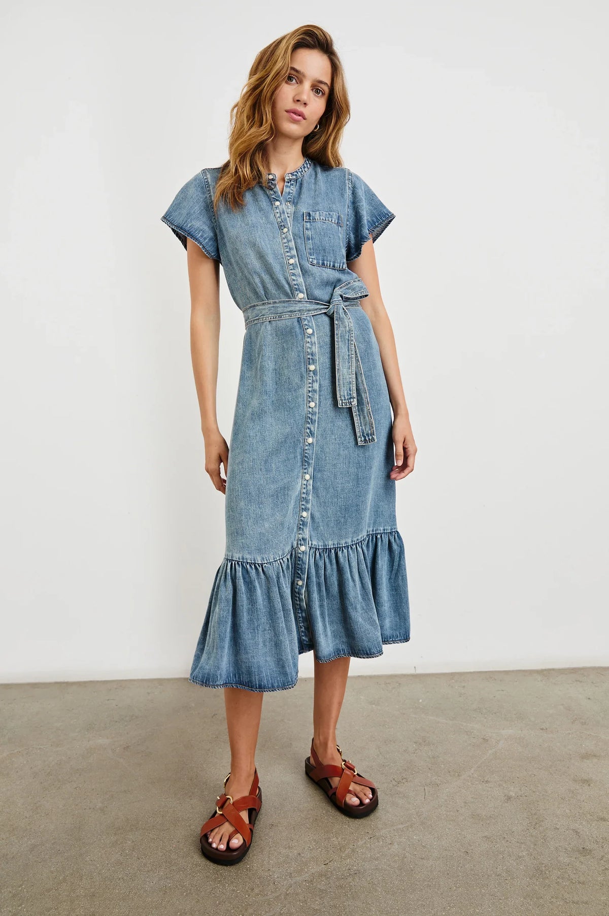 Kahlo dress - mid blue denim Dresses Rails