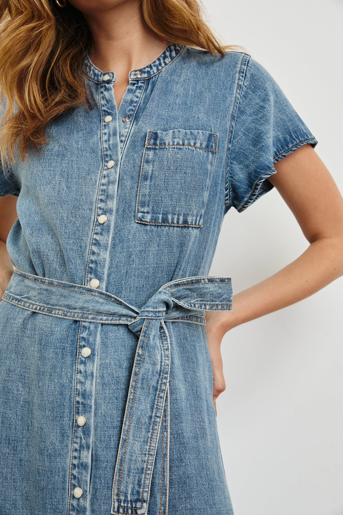 Kahlo dress - mid blue denim Dresses Rails