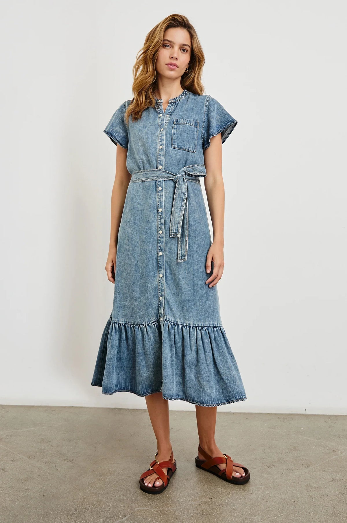 Kahlo dress - mid blue denim Dresses Rails