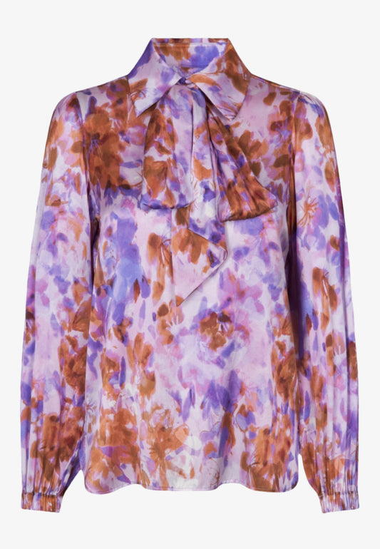 Kikki blouse with bow - atlas purple Blouse DEA KUDIBAL