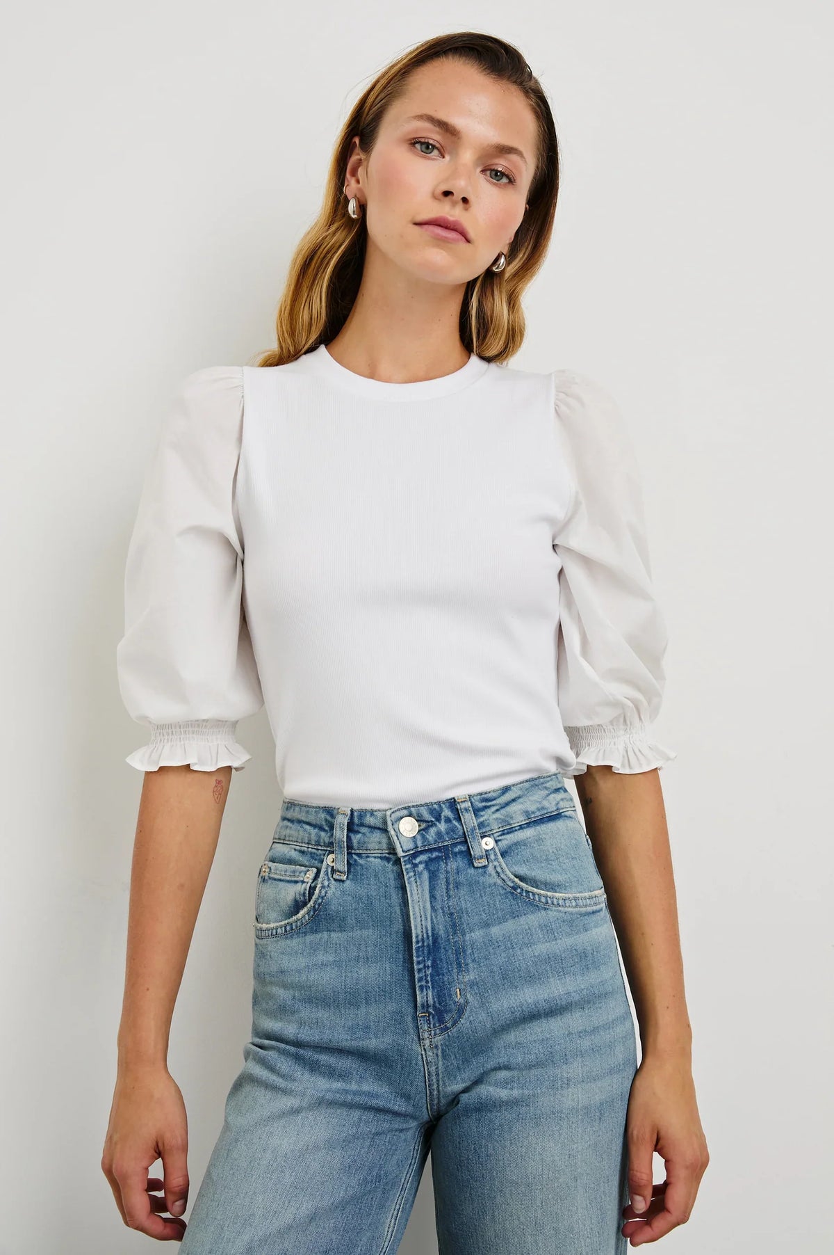 Landyn ribbed top - white Tops RAILS