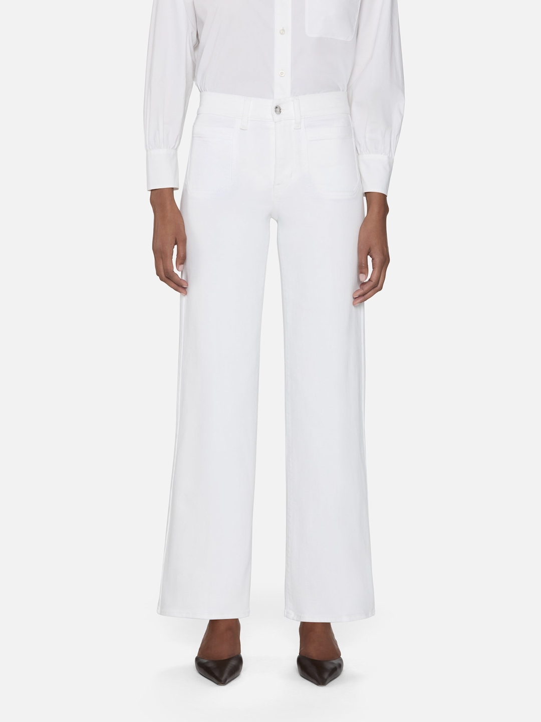 Le slim palazzo modernist pocket - white Jeans Frame