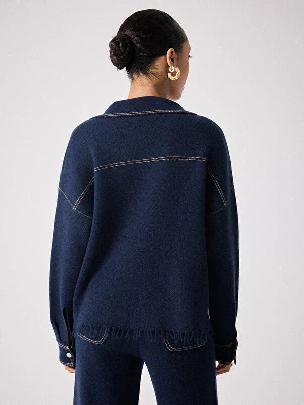 Levo cashmere jacket - denim Knitwear NOT SHY