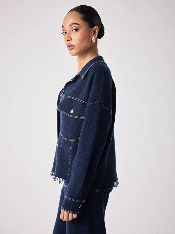 Levo cashmere jacket - denim Knitwear NOT SHY