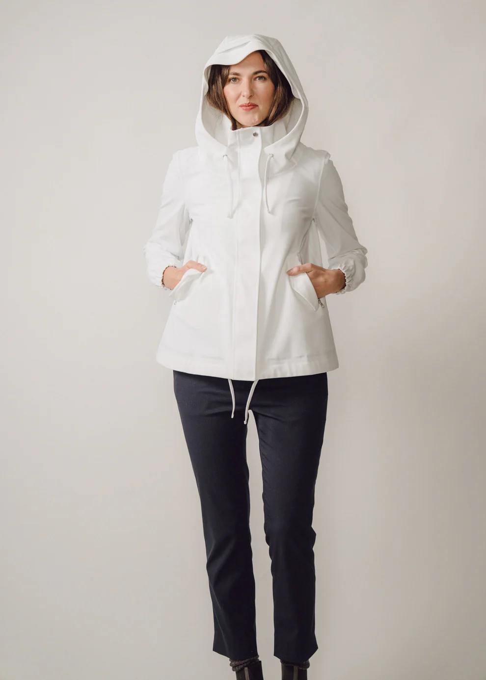 Luisa technical raincoat - white Rain Jackets BEIRA