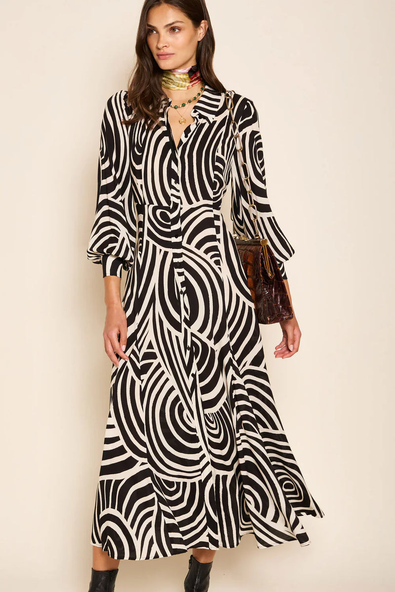 Maddison dress - whirlpool mono Dresses RIXO