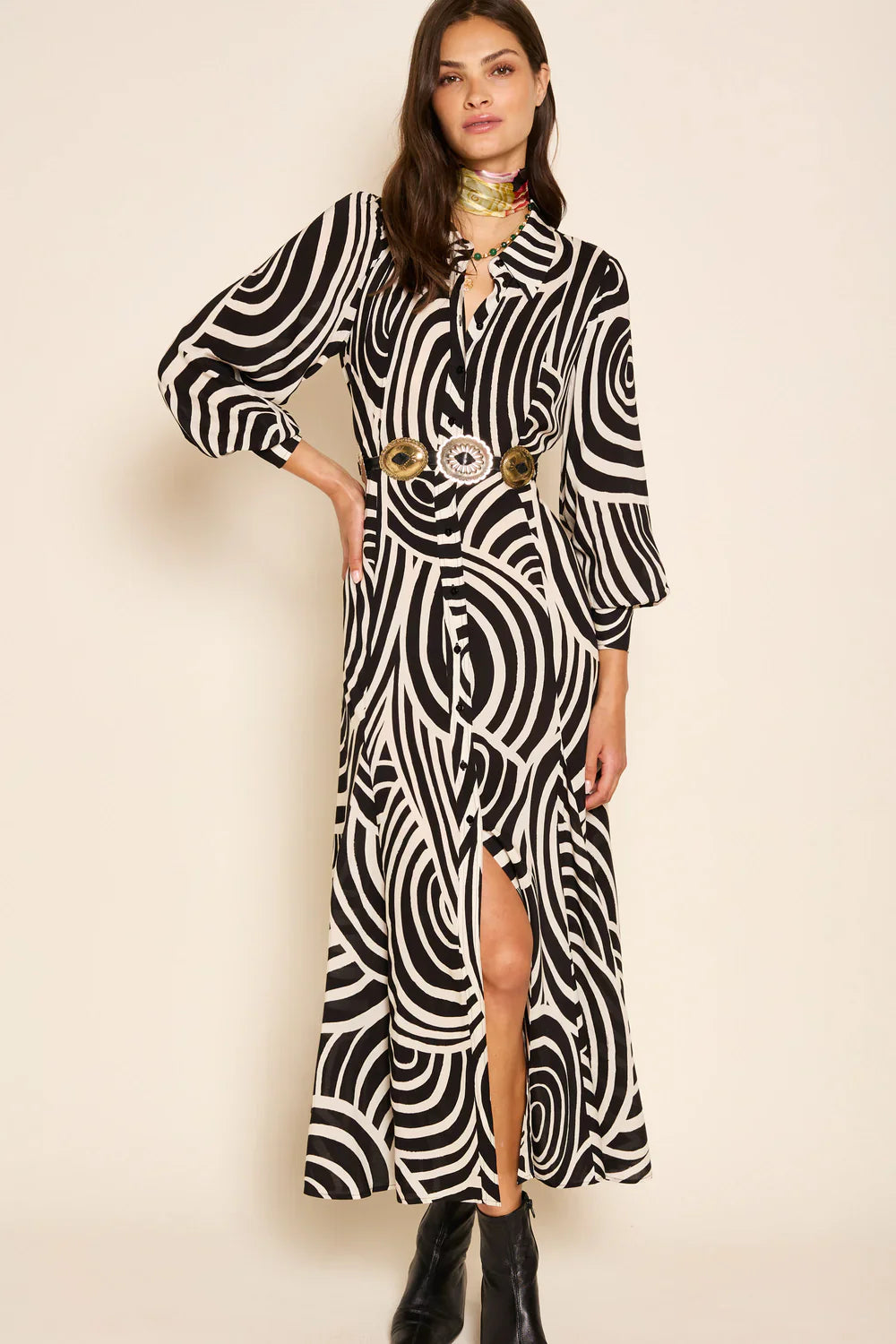 Maddison dress - whirlpool mono Dresses RIXO