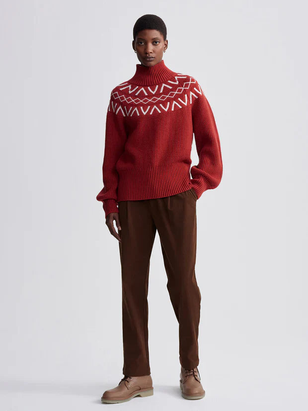 Marcie fairisle yoke knit - red dahlia Sweater Varley