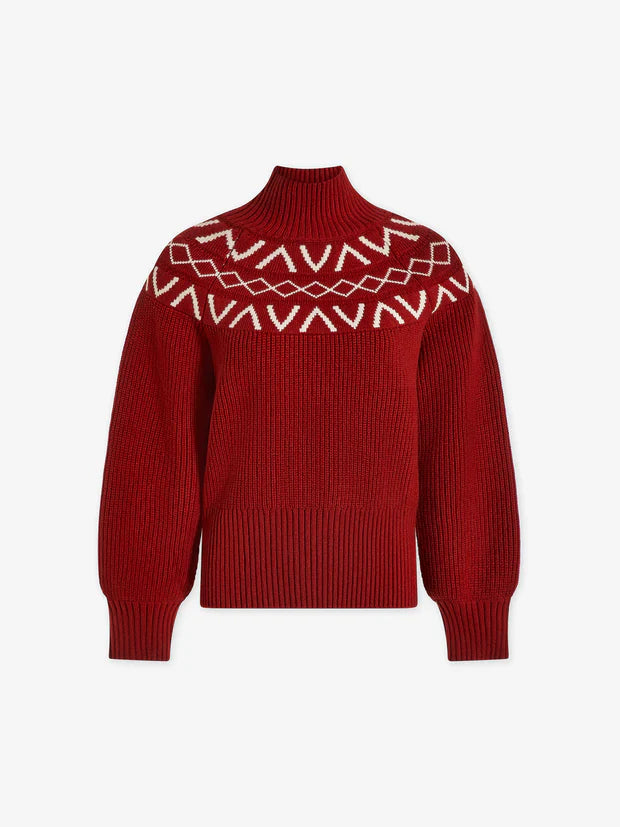 Marcie fairisle yoke knit - red dahlia Sweater Varley