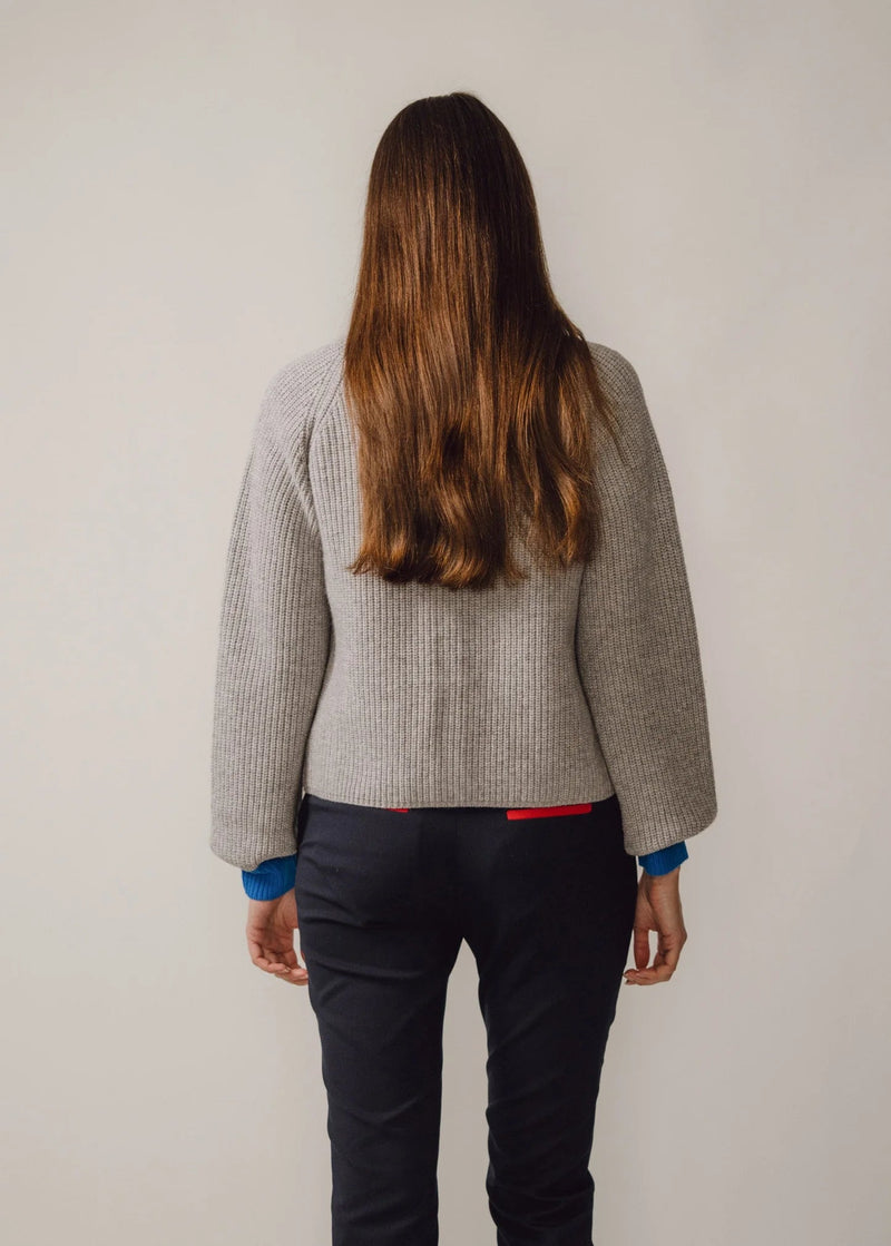 Michelle wool cardigan - grey & blue Knitwear BEIRA