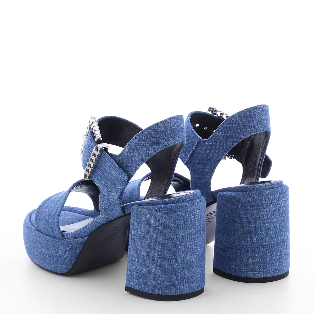 Mila plateau sandal blue/silver Shoe Kennel & Schmenger