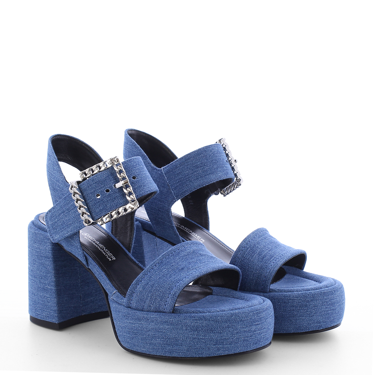 Mila plateau sandal blue/silver Shoe Kennel & Schmenger