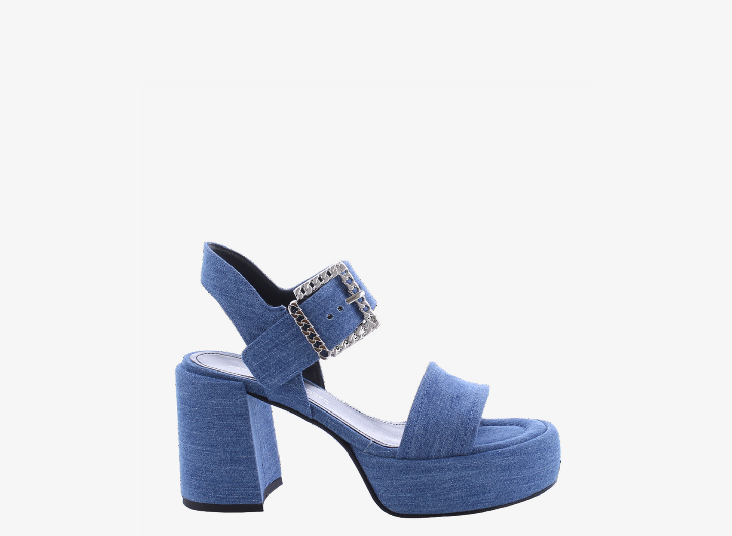 Mila plateau sandal blue/silver Shoe Kennel & Schmenger