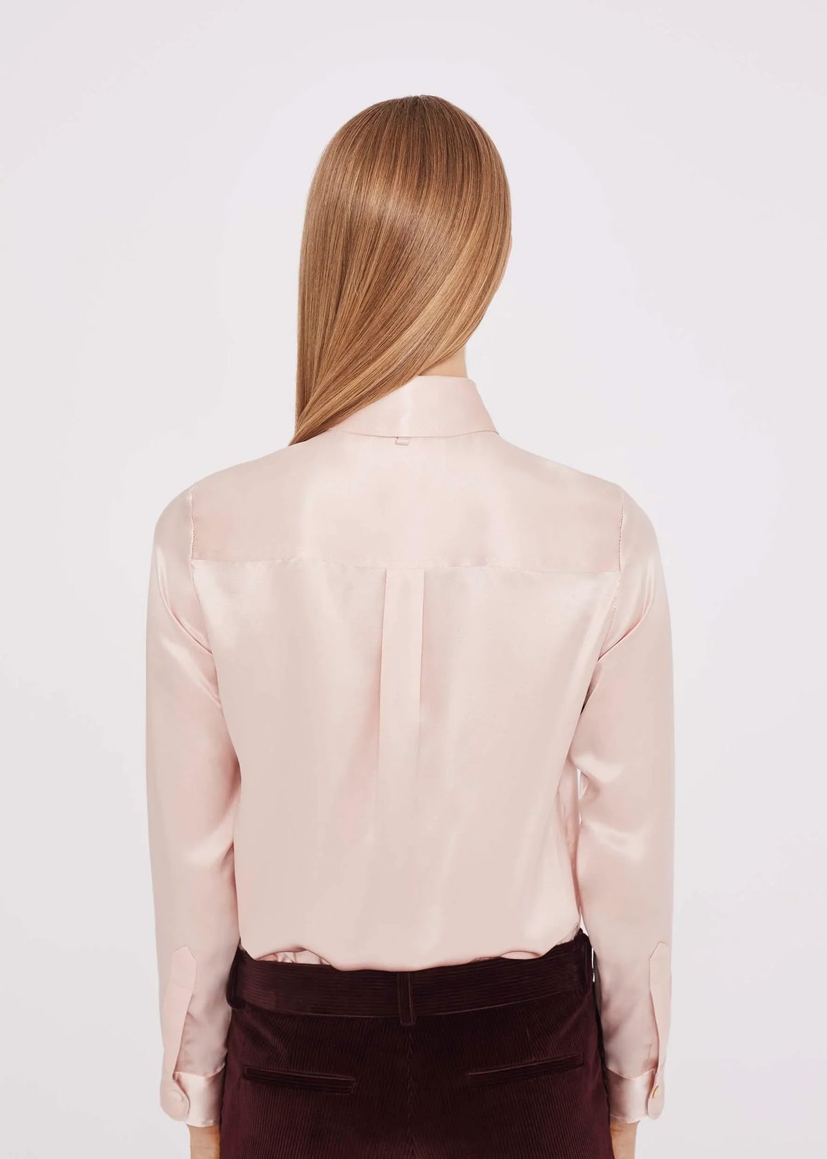 Minnelli silk satin shirt - pink & black Shirts Bella Freud