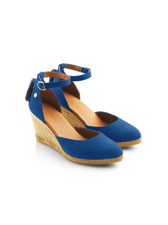 Monaco wedge - porto blue suede Shoes & Heels FAIRFAX &