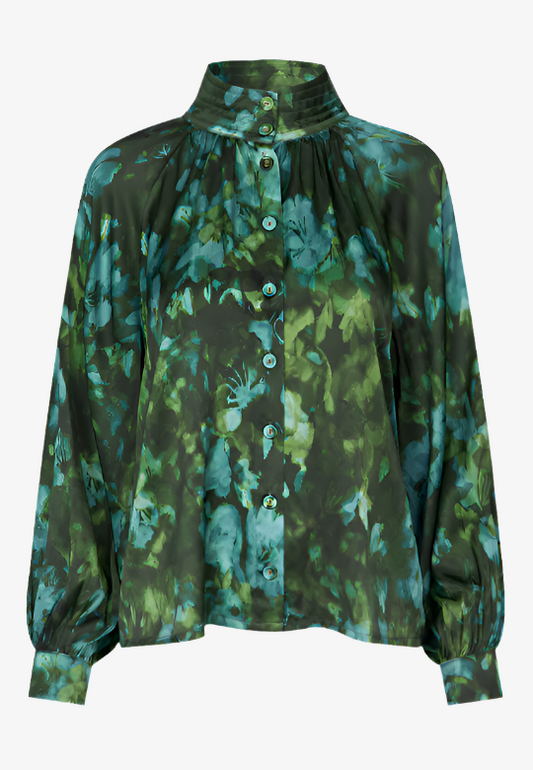 Nita blouse stand collar - atlas army Blouse DEA KUDIBAL