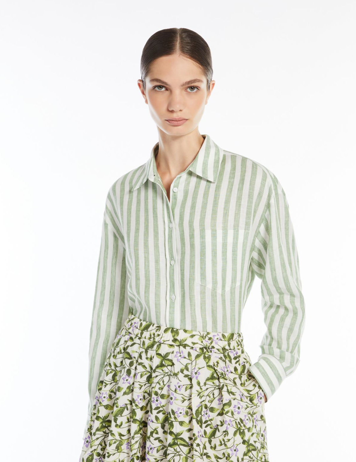 Nolana striped shirt - green Shirts MaxMara - Weekend