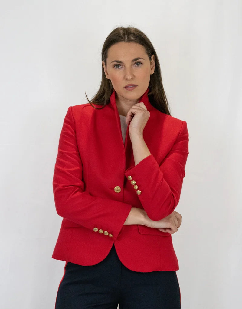 Olivia blazer - red barathea Blazers Bearco