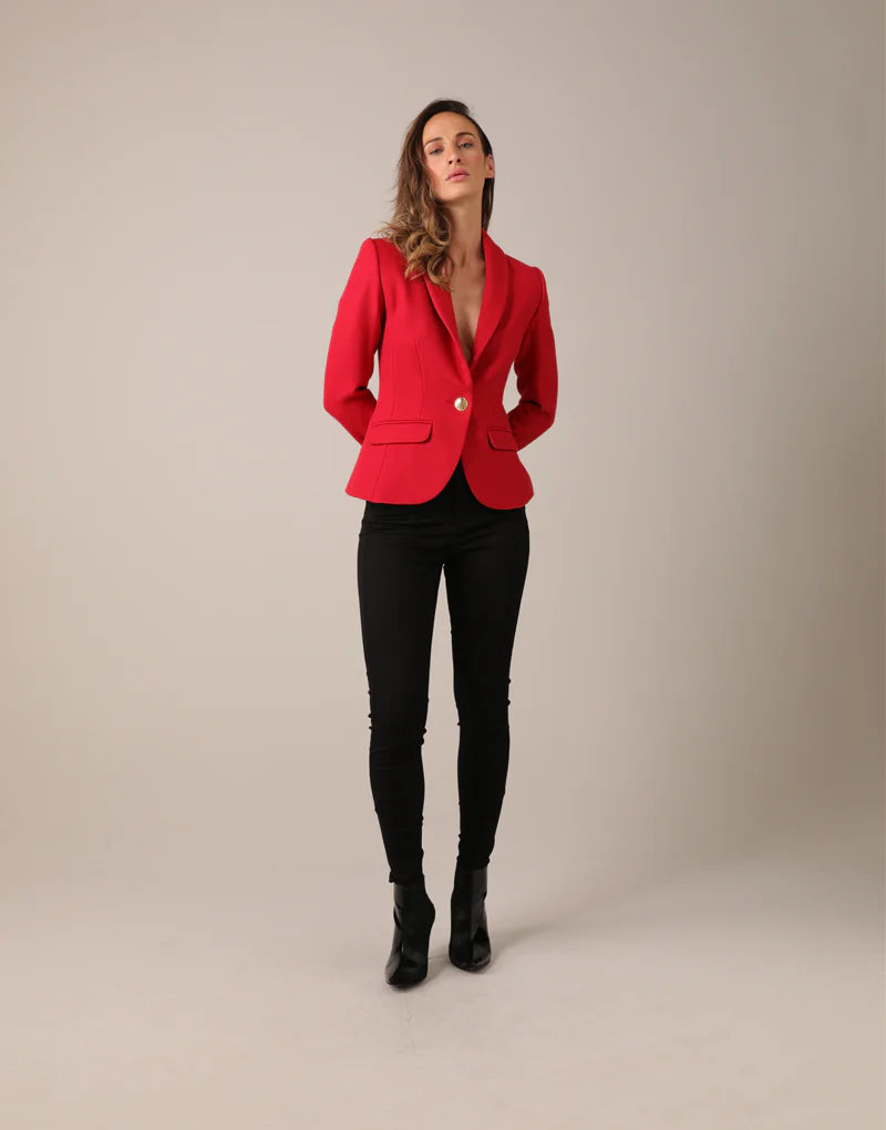 Olivia blazer - red barathea Blazers Bearco