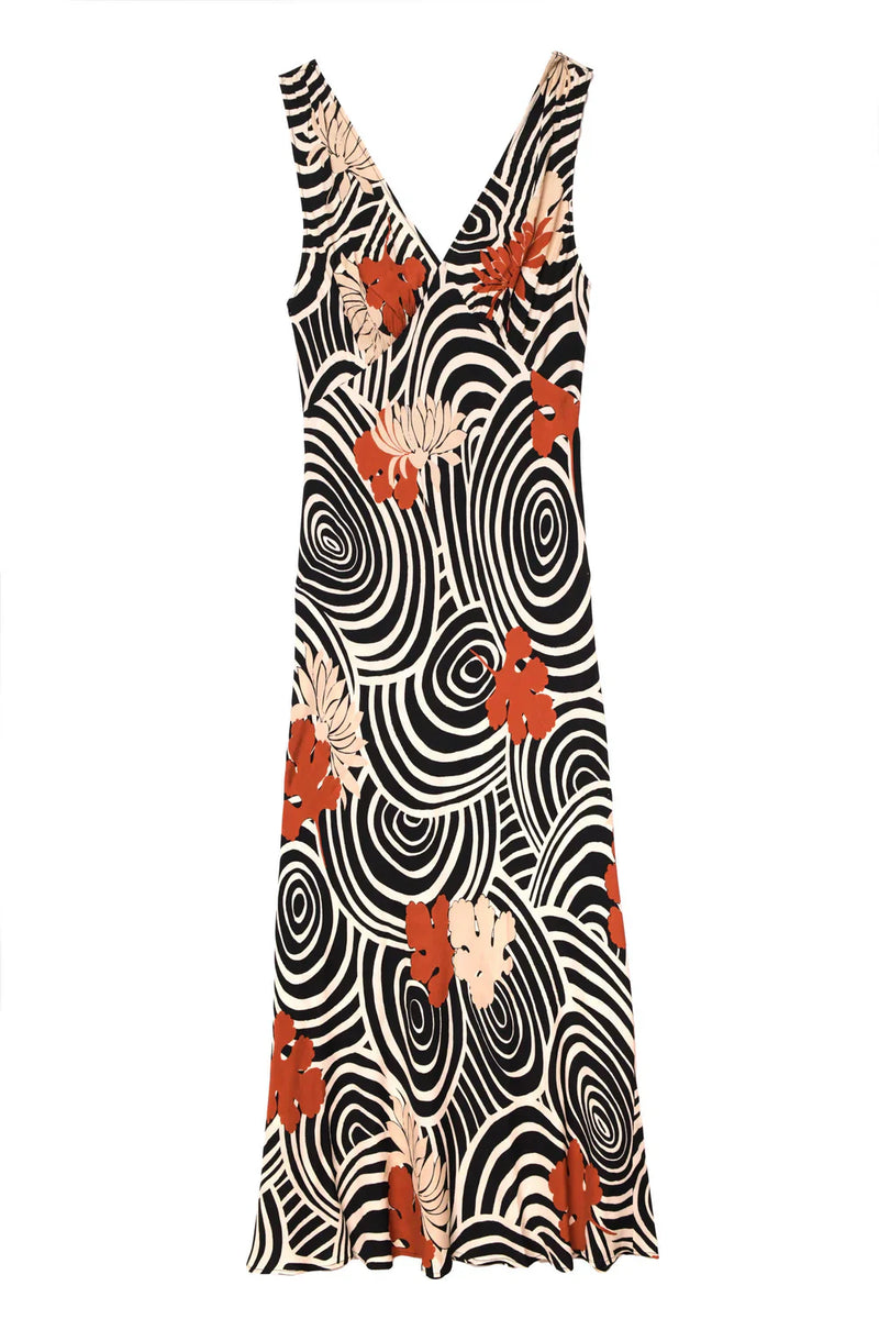 Sandrine dress - swirl daisy black Dresses RIXO