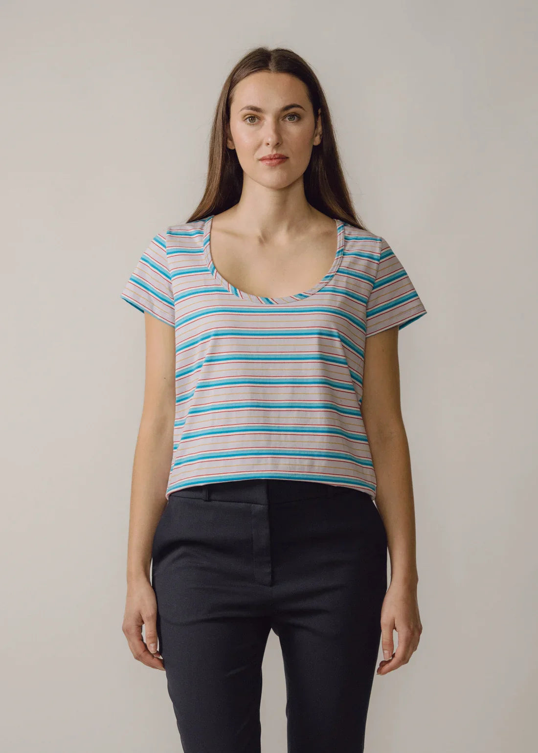 Sara t-shirt - lilac / blue stripe T-shirts BEIRA