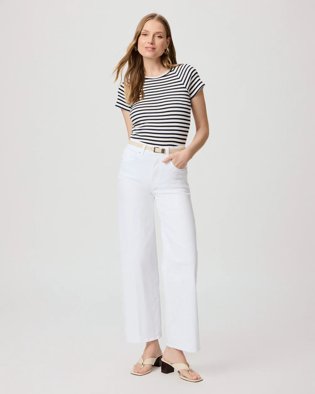 Sasha 32’’ wide leg jeans - crisp white Jeans Paige