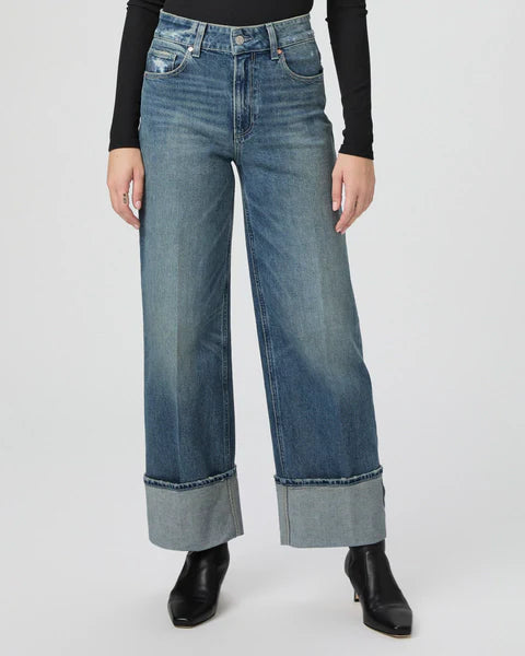 Sasha ankle wide leg jean - blue note destructed Jeans Paige