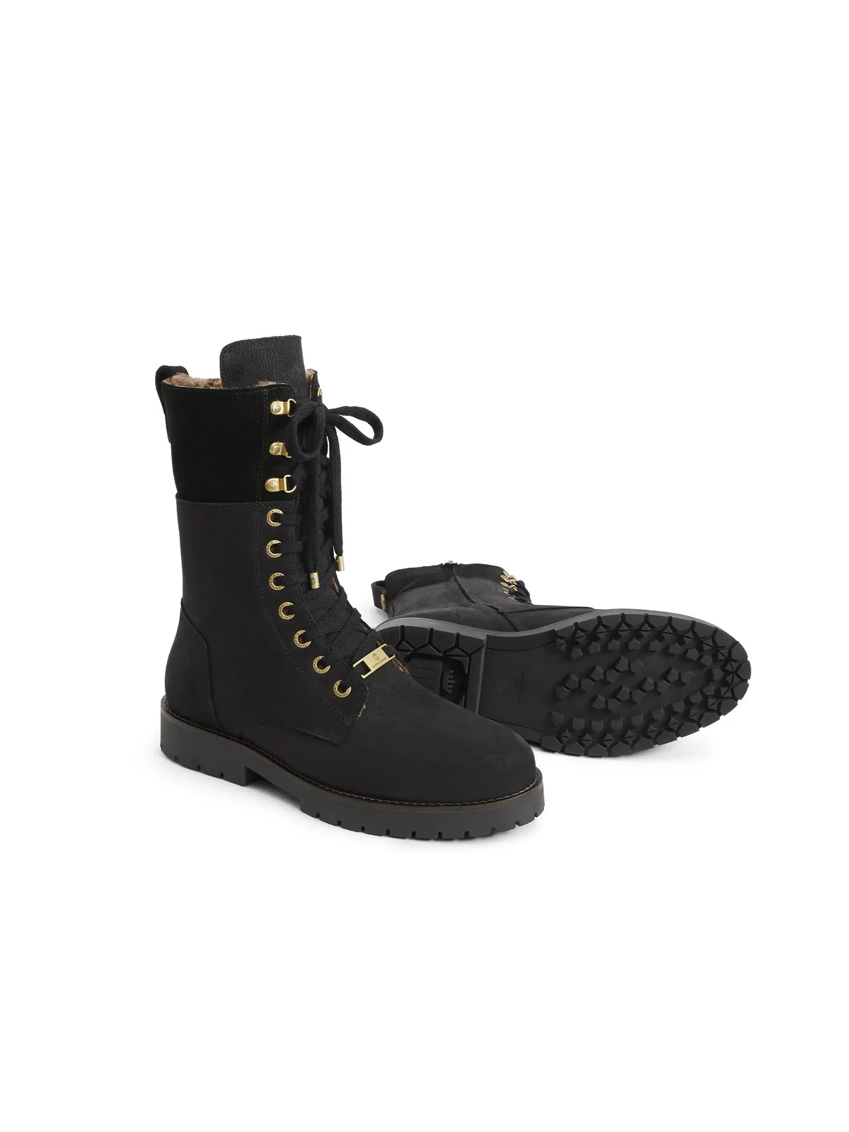 Shearling lined anglesey - black nubuck Ladies Boots