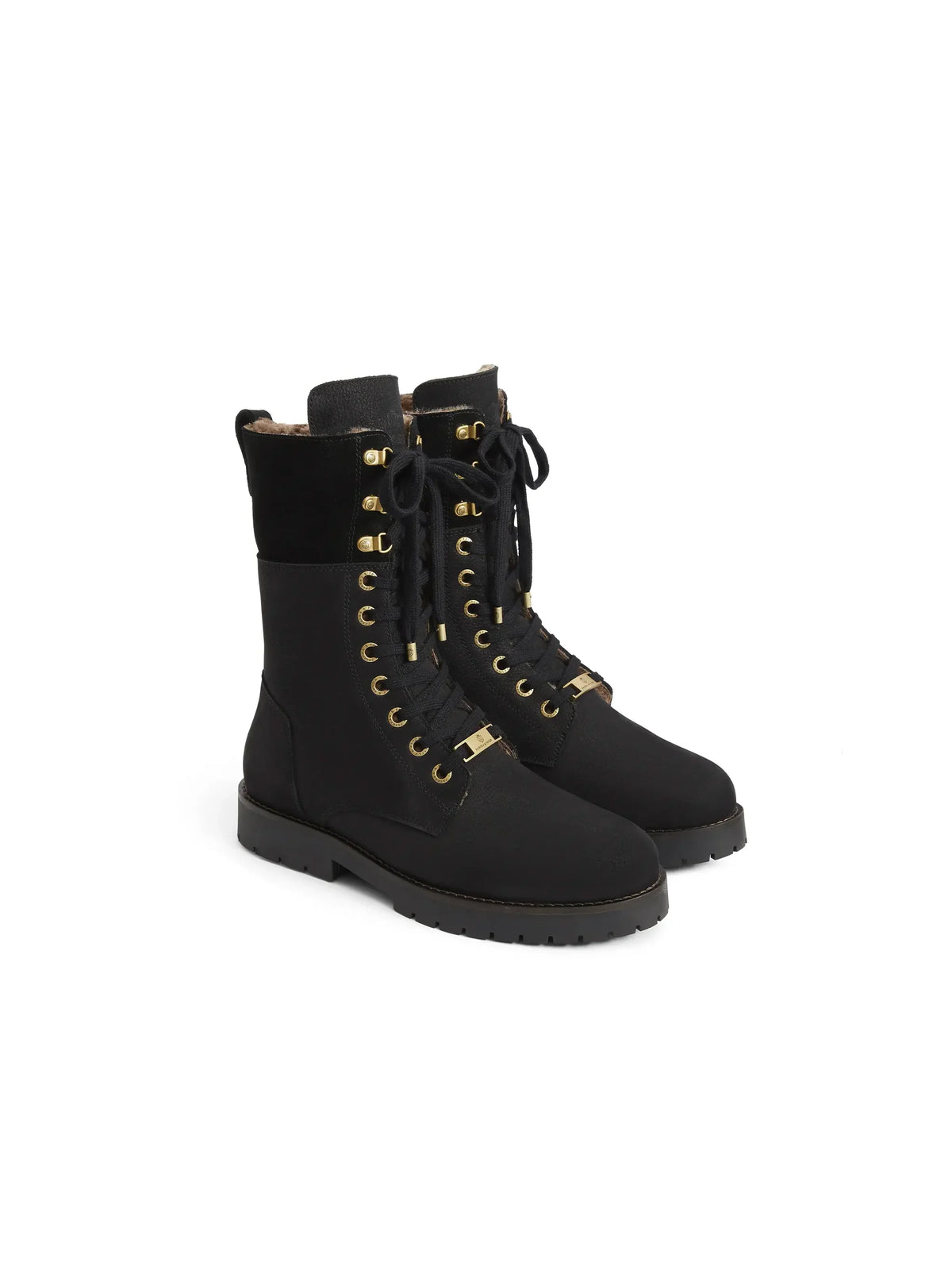 Shearling lined anglesey - black nubuck Ladies Boots