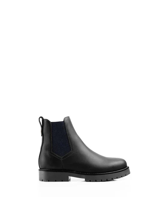 Sheepskin boudica - black leather Short Boots FAIRFAX &