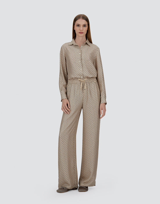 Silk trousers in iconic print - camel Trousers Herno