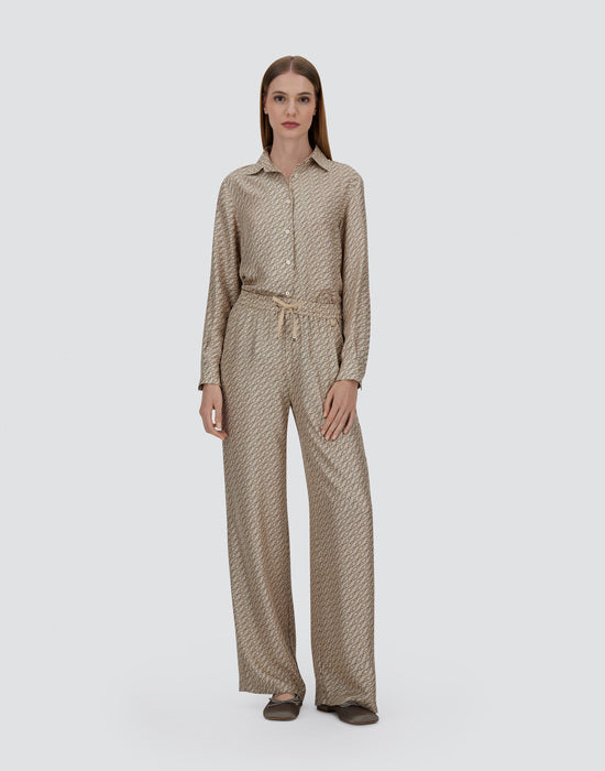 Silk trousers in iconic print - camel Trousers Herno