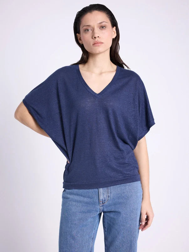 Sophia linen t-shirt - marine T-shirts Not Shy