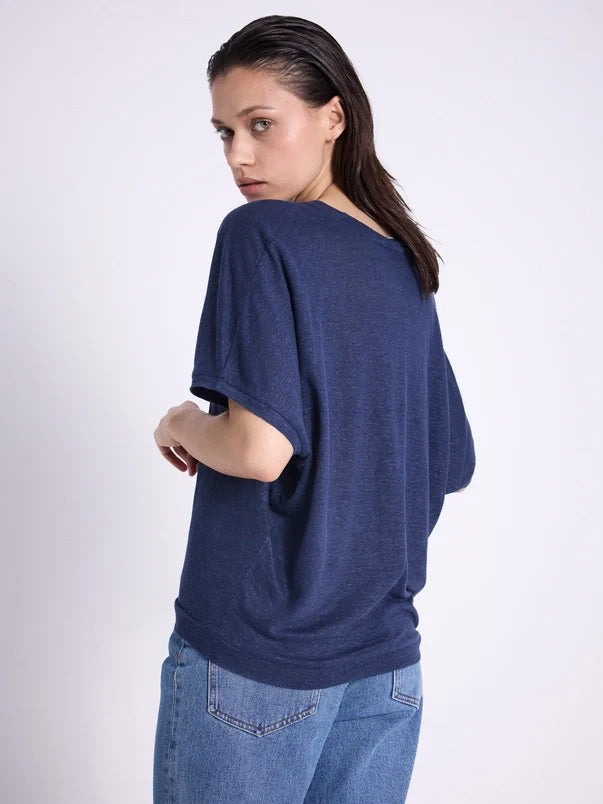 Sophia linen t-shirt - marine T-shirts Not Shy