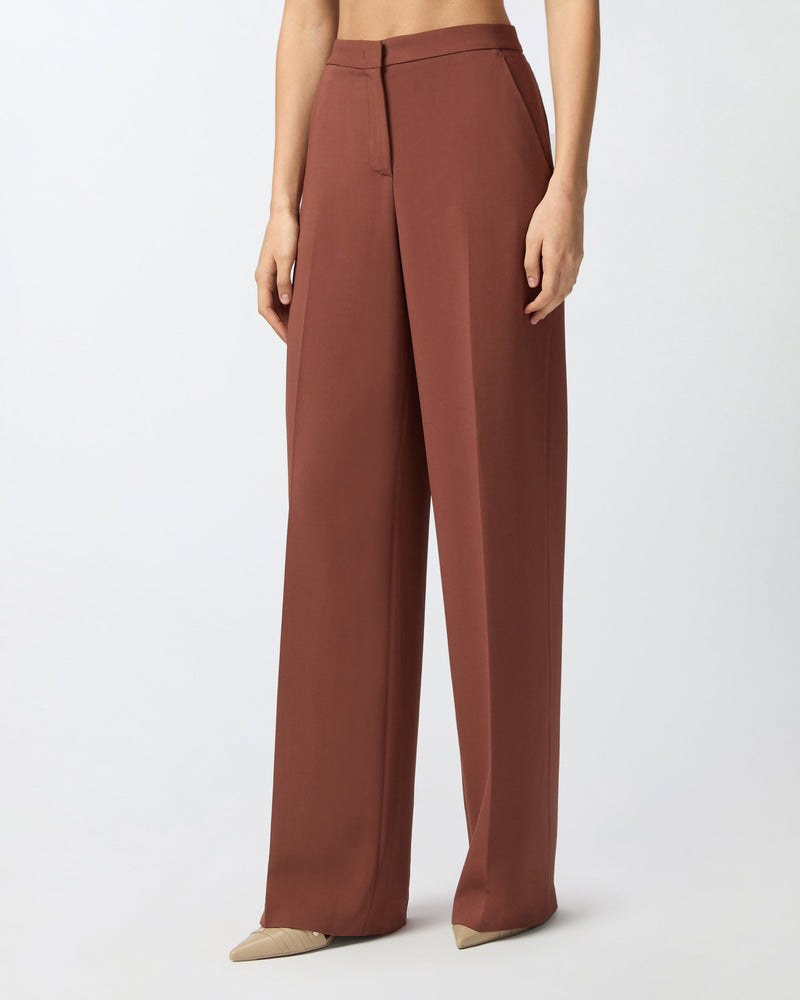 Special-occasion wide-leg cady trousers - brown Trousers