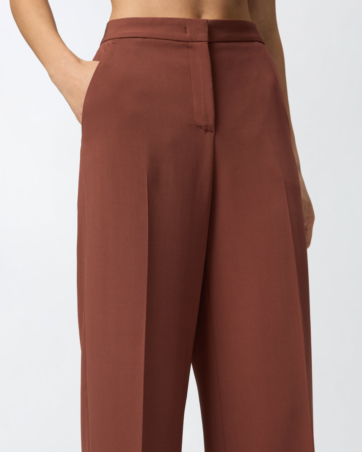 Special-occasion wide-leg cady trousers - brown Trousers